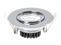 LEDxON EDOS Einbaustrahler schwenkbar IP65 Chrom 9W warmweiß 