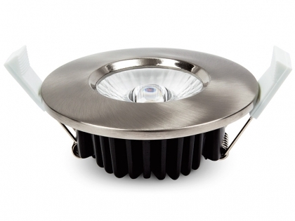 LEDxON EDOS Einbaustrahler flat Nickel gebürstet 6W warmweiß 